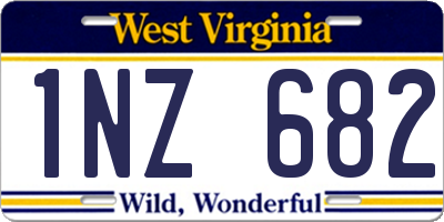 WV license plate 1NZ682