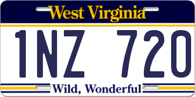 WV license plate 1NZ720