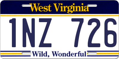 WV license plate 1NZ726