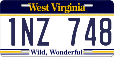 WV license plate 1NZ748