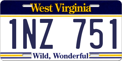 WV license plate 1NZ751