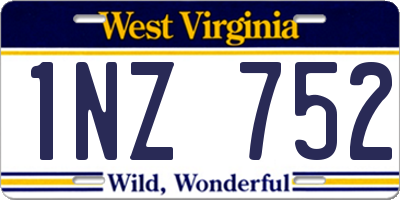WV license plate 1NZ752