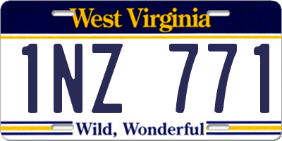 WV license plate 1NZ771