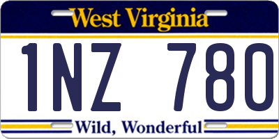 WV license plate 1NZ780