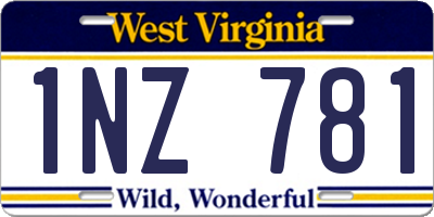 WV license plate 1NZ781