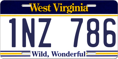 WV license plate 1NZ786