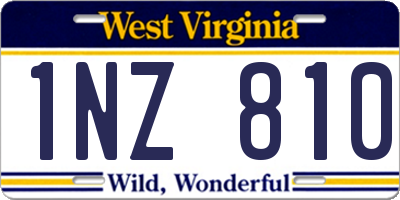 WV license plate 1NZ810
