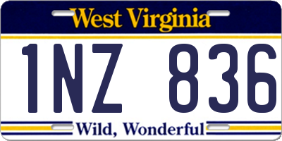 WV license plate 1NZ836