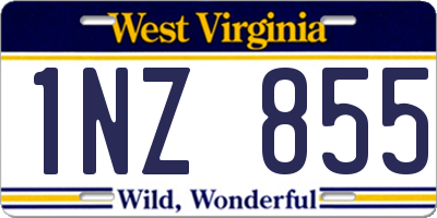 WV license plate 1NZ855