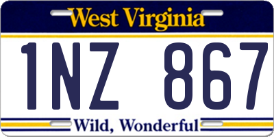 WV license plate 1NZ867