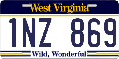 WV license plate 1NZ869