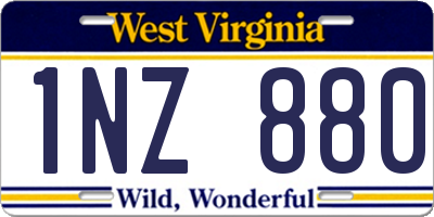 WV license plate 1NZ880