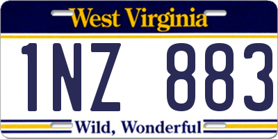 WV license plate 1NZ883