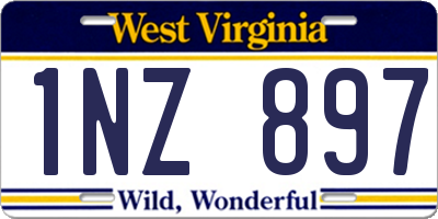 WV license plate 1NZ897