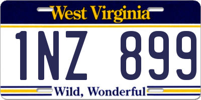 WV license plate 1NZ899