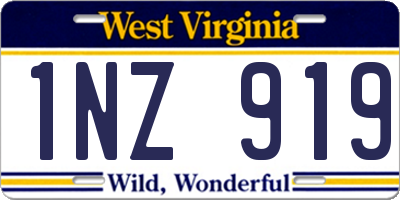 WV license plate 1NZ919