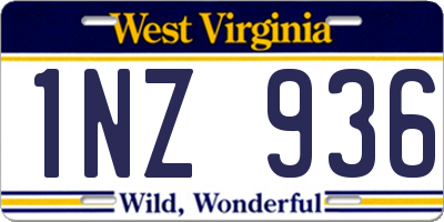 WV license plate 1NZ936
