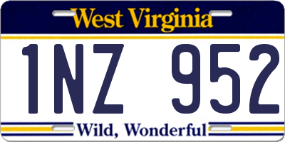 WV license plate 1NZ952