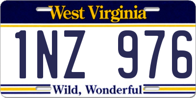 WV license plate 1NZ976