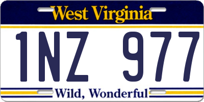 WV license plate 1NZ977