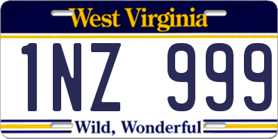 WV license plate 1NZ999