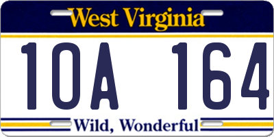 WV license plate 1OA164