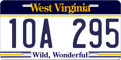 WV license plate 1OA295