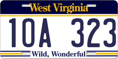 WV license plate 1OA323