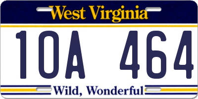 WV license plate 1OA464