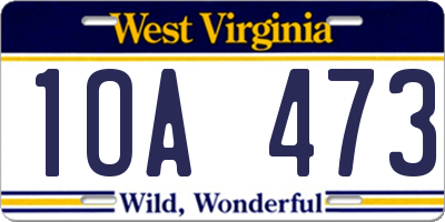 WV license plate 1OA473