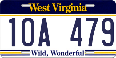 WV license plate 1OA479