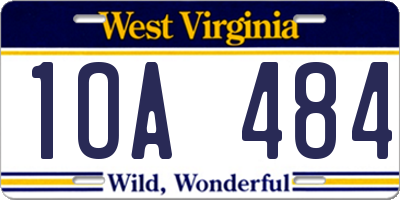 WV license plate 1OA484