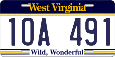 WV license plate 1OA491