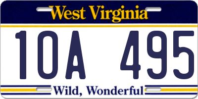 WV license plate 1OA495