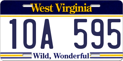 WV license plate 1OA595