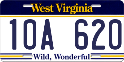 WV license plate 1OA620