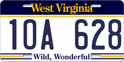 WV license plate 1OA628
