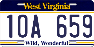 WV license plate 1OA659