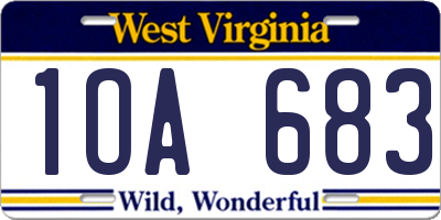WV license plate 1OA683
