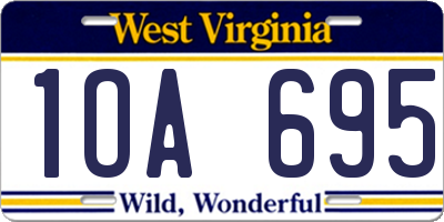 WV license plate 1OA695