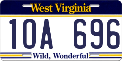 WV license plate 1OA696