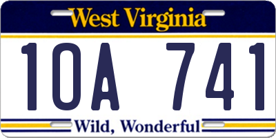 WV license plate 1OA741
