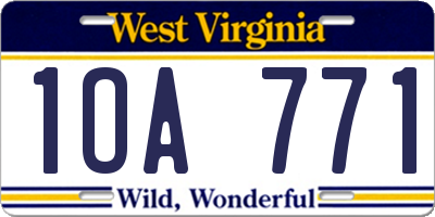 WV license plate 1OA771