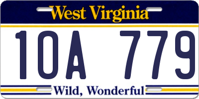 WV license plate 1OA779
