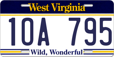 WV license plate 1OA795
