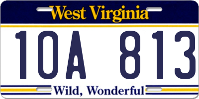 WV license plate 1OA813