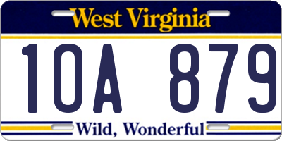 WV license plate 1OA879