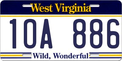 WV license plate 1OA886