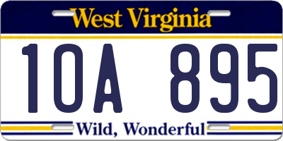 WV license plate 1OA895
