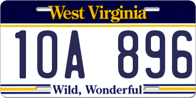 WV license plate 1OA896